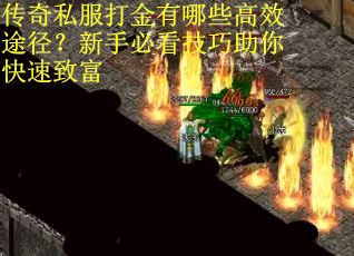 传奇私服打金有哪些高效途径？新手必看技巧助你快速致富