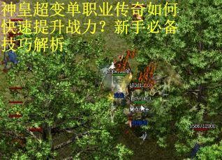 神皇超变单职业传奇如何快速提升战力?新手必备技巧解析 神皇超变单职业传奇如何快速提升战力?新手必备技巧解析