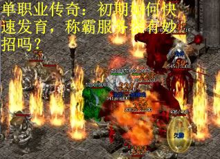 单职业传奇：初期如何快速发育，称霸服务器有妙招吗？